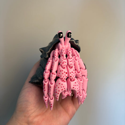 🌸 Adorable Pink 3D Printed Hermit Crab! 🦀✨