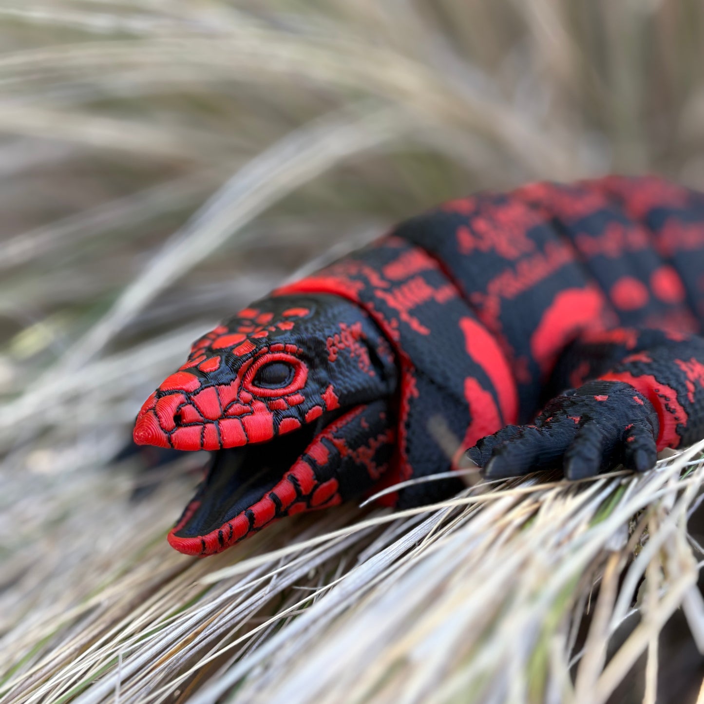 Tegu Lizard – Red & Black, 44cm of Jaw-Dropping Realism!